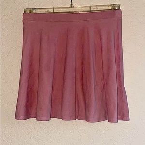Suede pink skirt